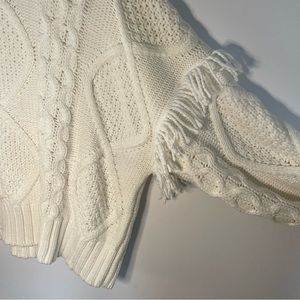 Industry white knit sweater with tassels USL